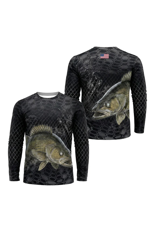Performance Fishing Long Sleeve - Midnight Walleye Hex - TBT344 image 1