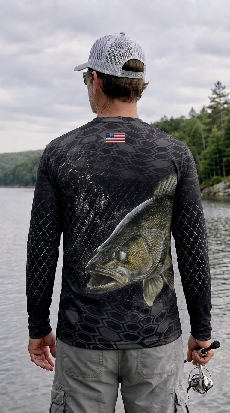 Performance Fishing Long Sleeve - Midnight Walleye Hex - TBT344 image 3