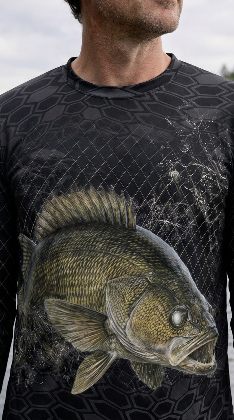 Performance Fishing Long Sleeve - Midnight Walleye Hex - TBT344 image 4