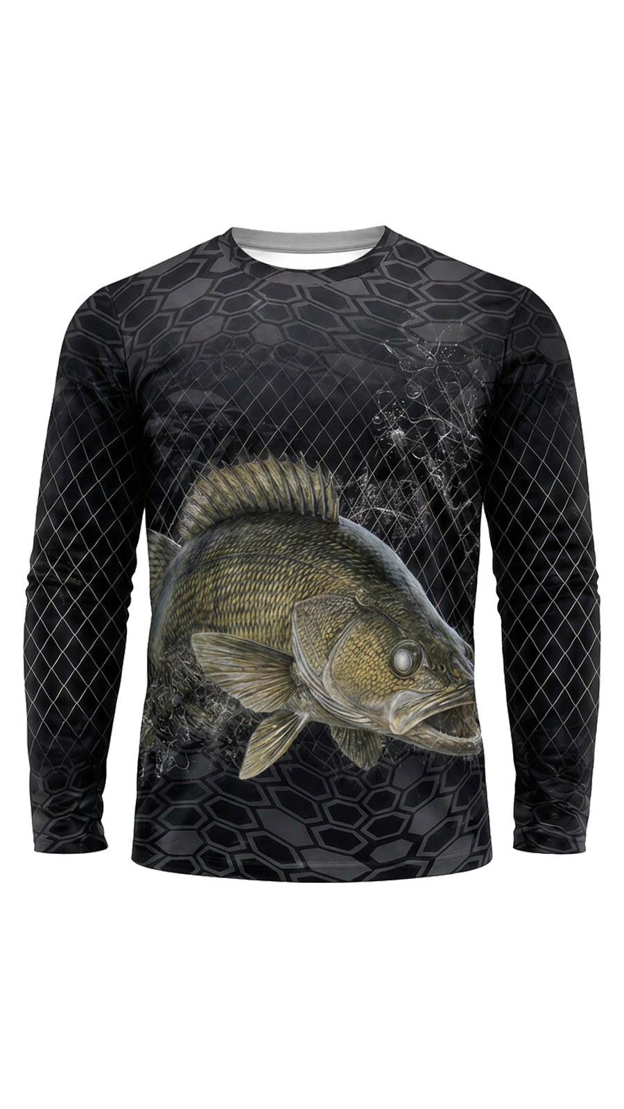 Performance Fishing Long Sleeve - Midnight Walleye Hex - TBT344 image 5
