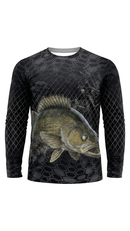 Performance Fishing Long Sleeve - Midnight Walleye Hex - TBT344 image 5