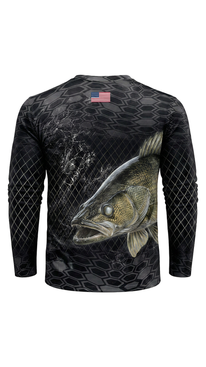 Performance Fishing Long Sleeve - Midnight Walleye Hex - TBT344 image 6