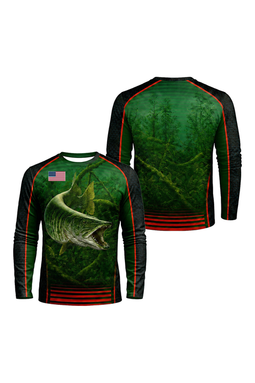 Performance Fishing Long Sleeve - Emerald Musky Ambush - TBT345 image 1