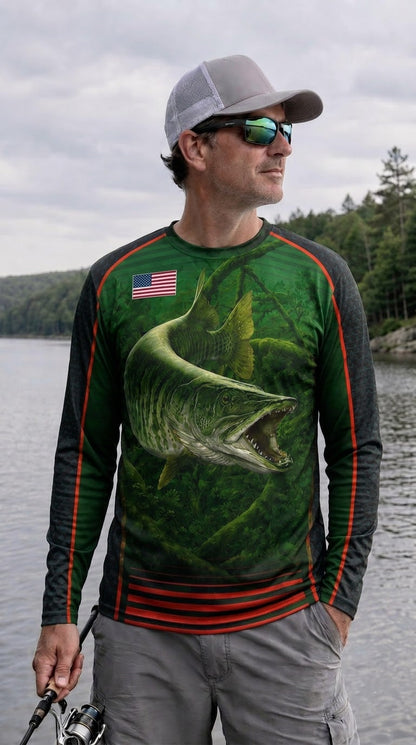 Performance Fishing Long Sleeve - Emerald Musky Ambush - TBT345 image 2