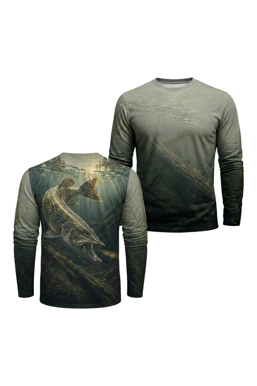 Performance Fishing Long Sleeve - Timber Depth Musky Strike - TBT347 image 1