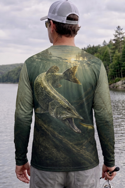 Performance Fishing Long Sleeve - Timber Depth Musky Strike - TBT347 image 2