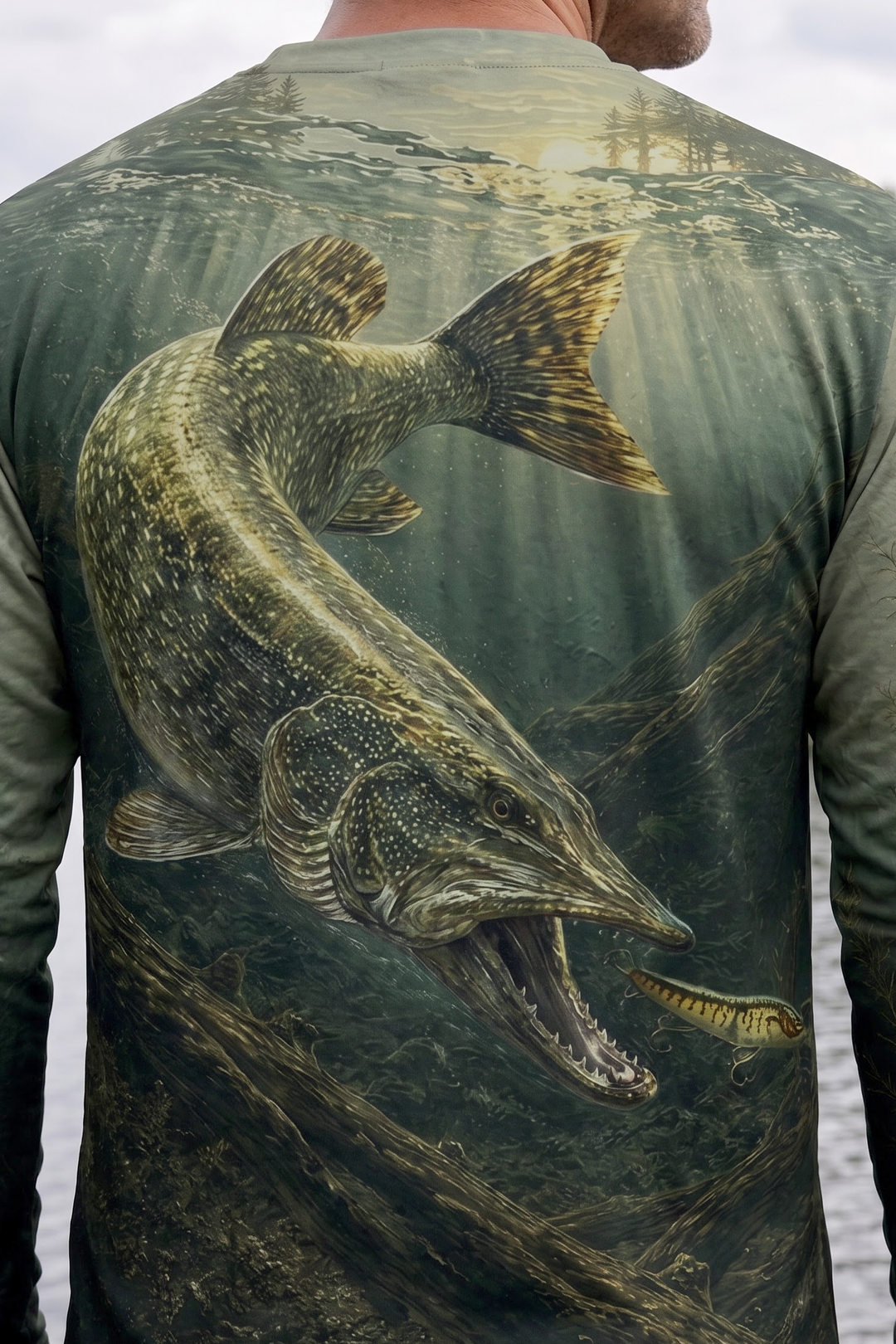 Performance Fishing Long Sleeve - Timber Depth Musky Strike - TBT347 image 4