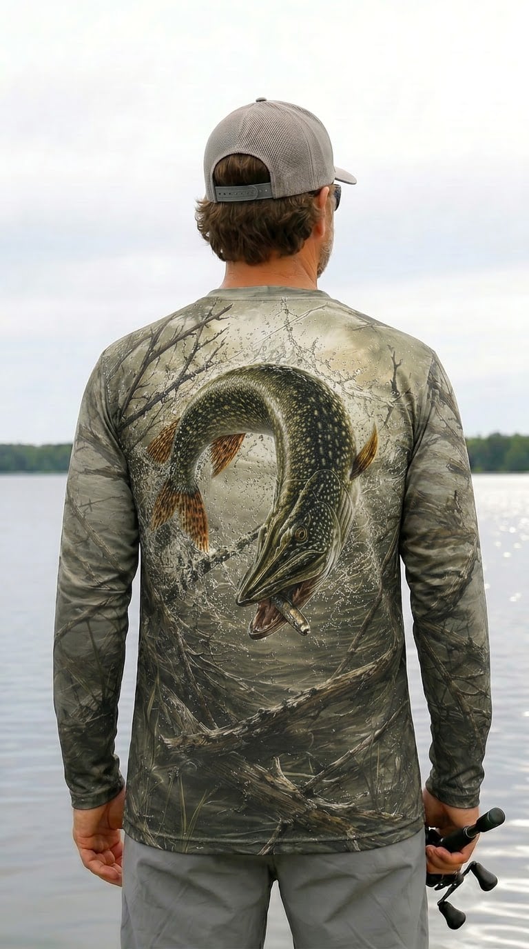 Performance Fishing Long Sleeve - Timber Marsh Pike Splash - TBT348 image 3