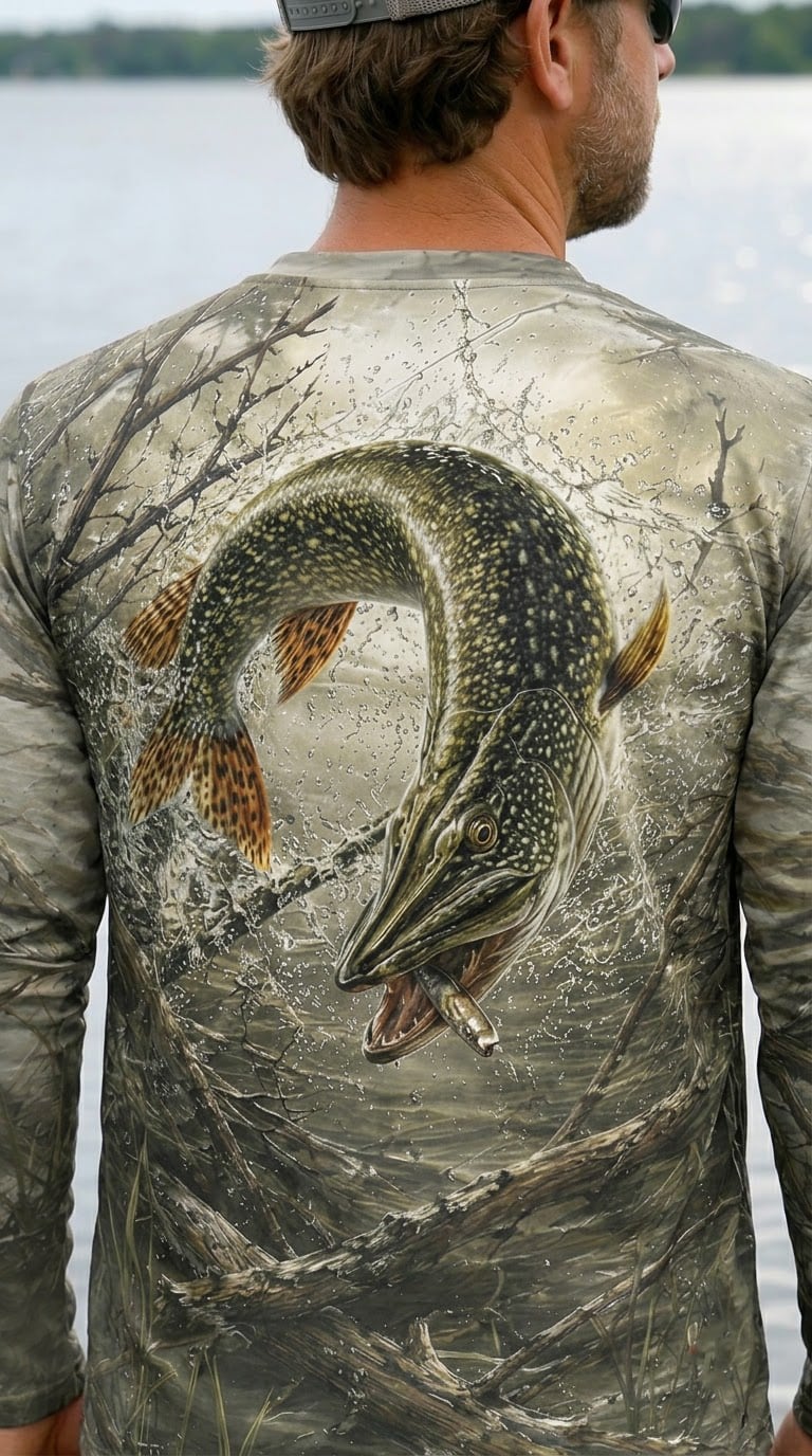 Performance Fishing Long Sleeve - Timber Marsh Pike Splash - TBT348 image 4