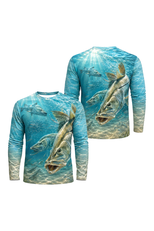 Performance Fishing Long Sleeve - Sunlit Crystal Snook Strike - TBT350 image 1