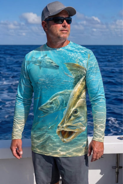 Performance Fishing Long Sleeve - Sunlit Crystal Snook Strike - TBT350 image 2
