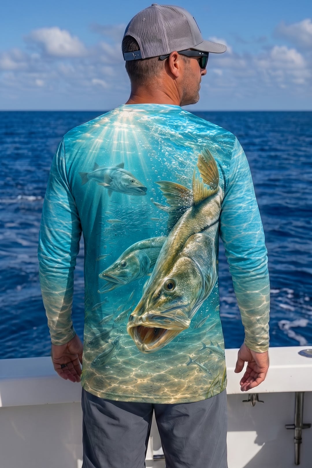 Performance Fishing Long Sleeve - Sunlit Crystal Snook Strike - TBT350 image 3