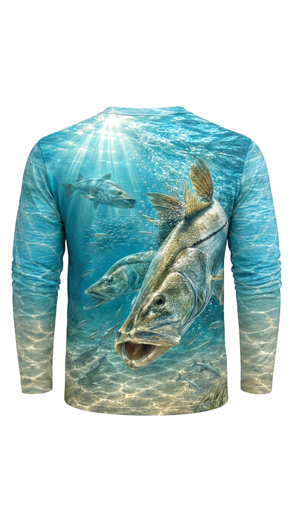 Performance Fishing Long Sleeve - Sunlit Crystal Snook Strike - TBT350 image 6