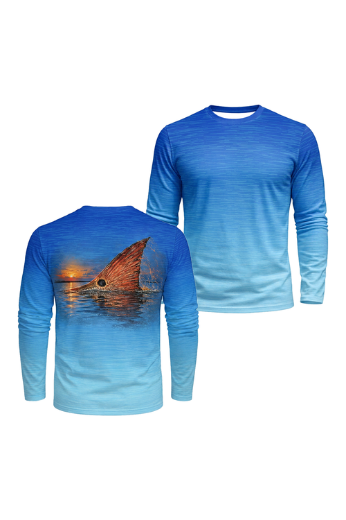 Performance Fishing Long Sleeve - Sunset Redfish Tailing - TBT351 image 1