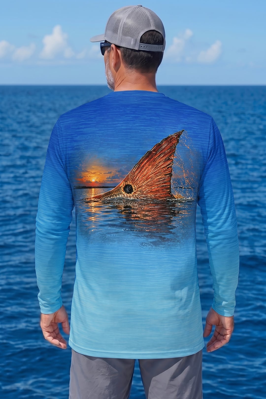 Performance Fishing Long Sleeve - Sunset Redfish Tailing - TBT351 image 3