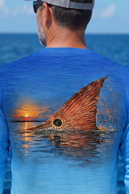 Performance Fishing Long Sleeve - Sunset Redfish Tailing - TBT351 image 4