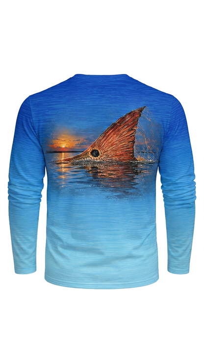 Performance Fishing Long Sleeve - Sunset Redfish Tailing - TBT351 image 5