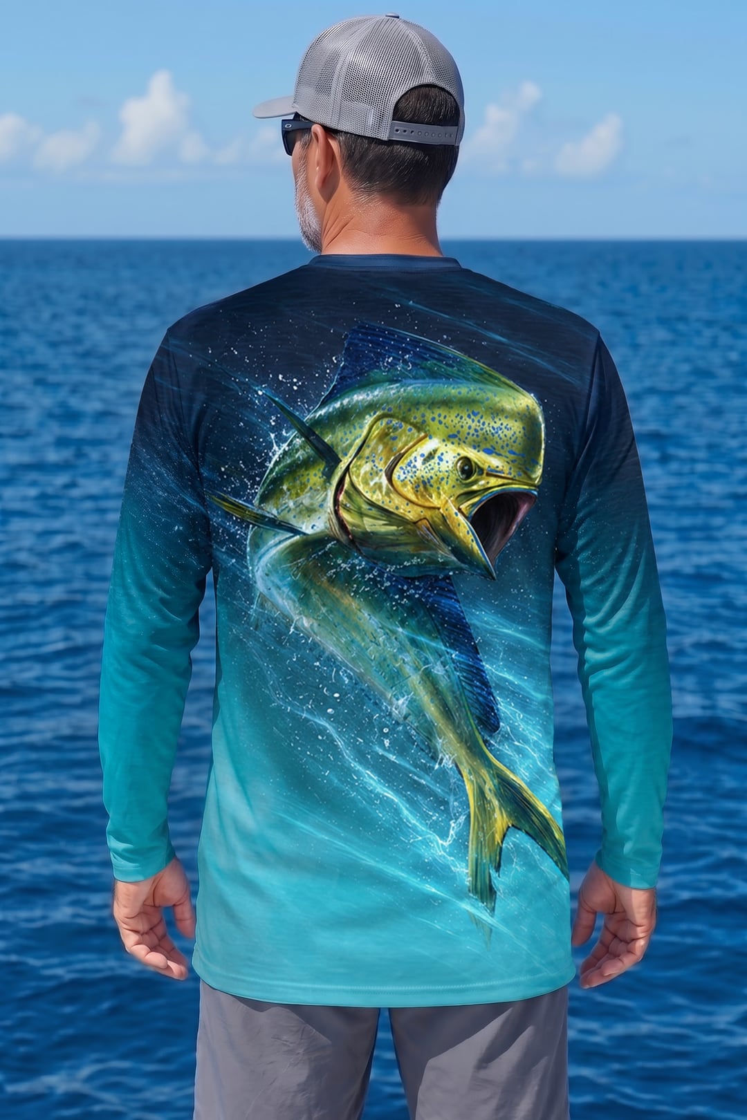 Performance Fishing Long Sleeve - Electric Mahi Ocean Surge - TBT352 image 3