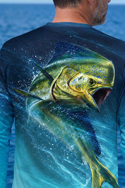 Performance Fishing Long Sleeve - Electric Mahi Ocean Surge - TBT352 image 4