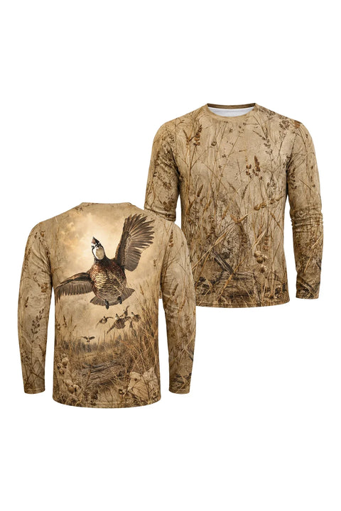 Performance Hunting Long Sleeve - Golden Grassland Quail Soar - TBT355