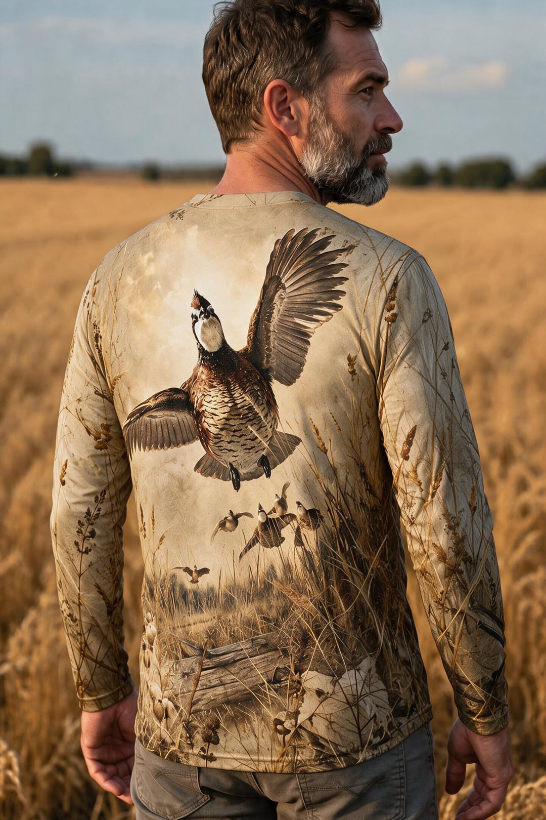Performance Hunting Long Sleeve - Golden Grassland Quail Soar - TBT355 image 3