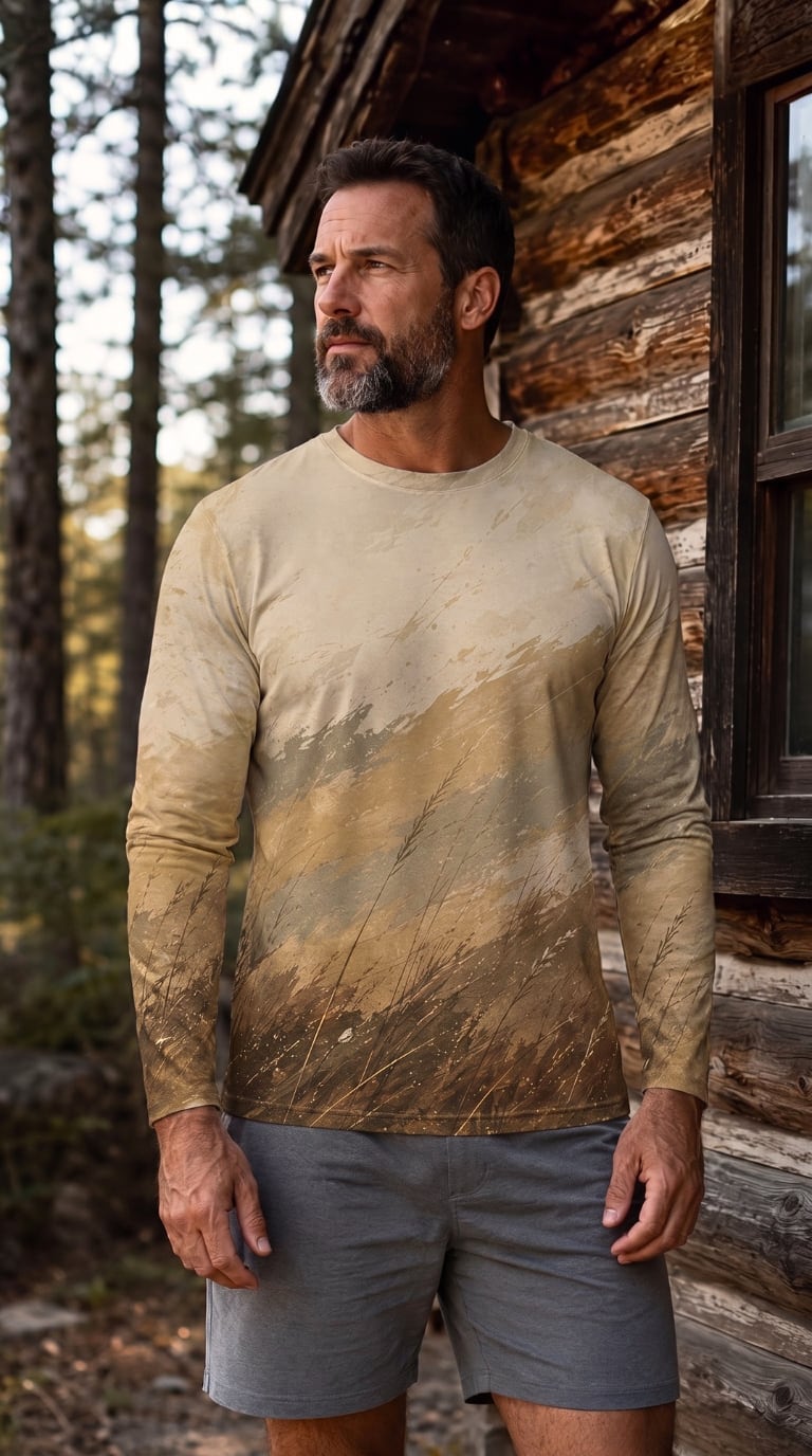 Performance Hunting Long Sleeve - Golden Prairie Quail Flight - TBT357 image 2