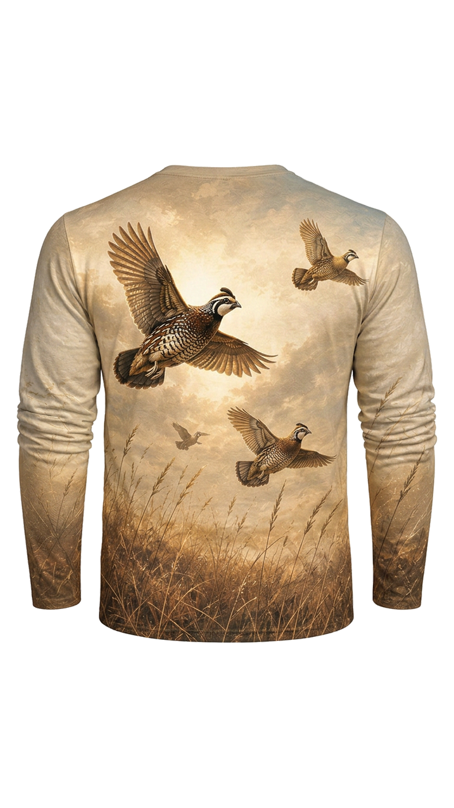 Performance Hunting Long Sleeve - Golden Prairie Quail Flight - TBT357 image 5