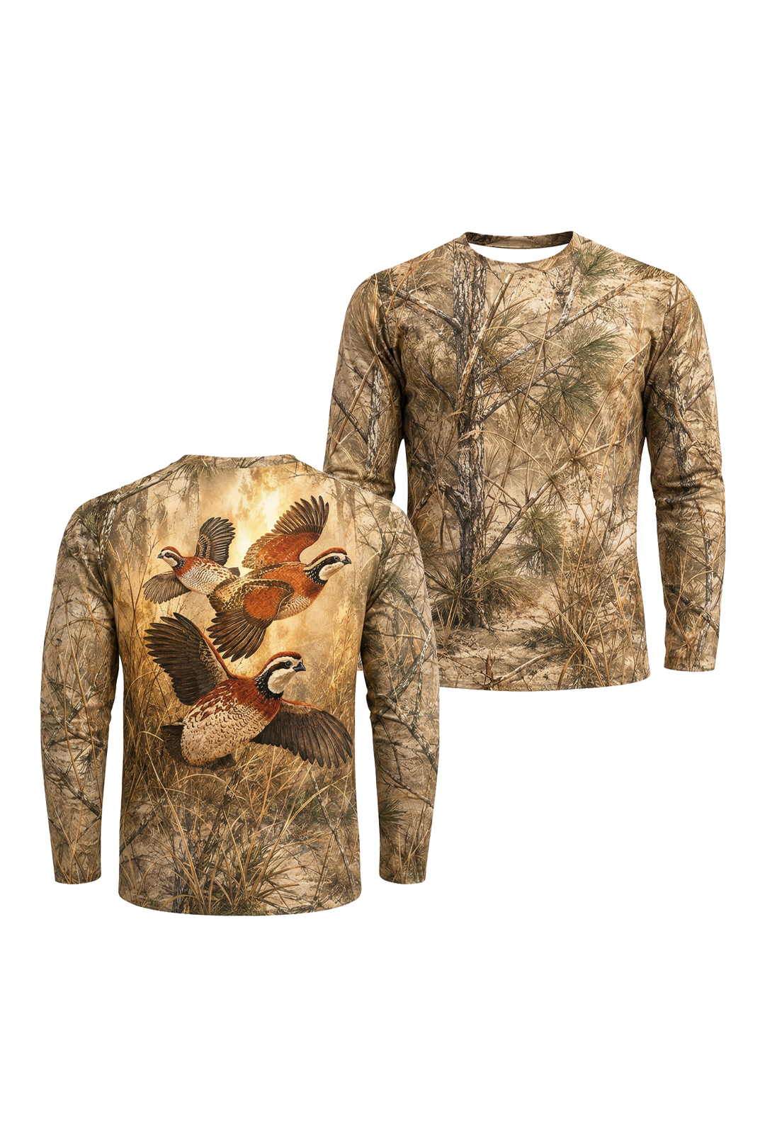 Performance Hunting Long Sleeve - Timber Pine Quail Covey - TBT358 image 1