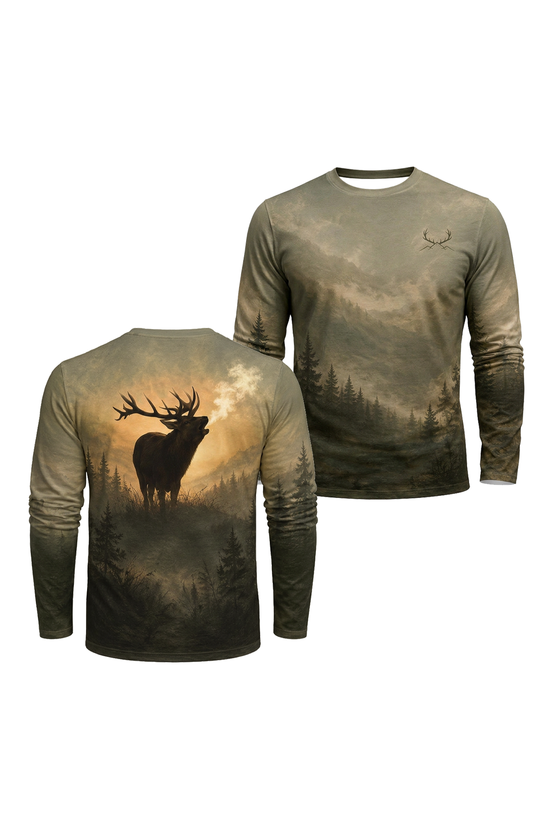 Performance Hunting Long Sleeve - Misty Pine Elk Roar - TBT367 image 1