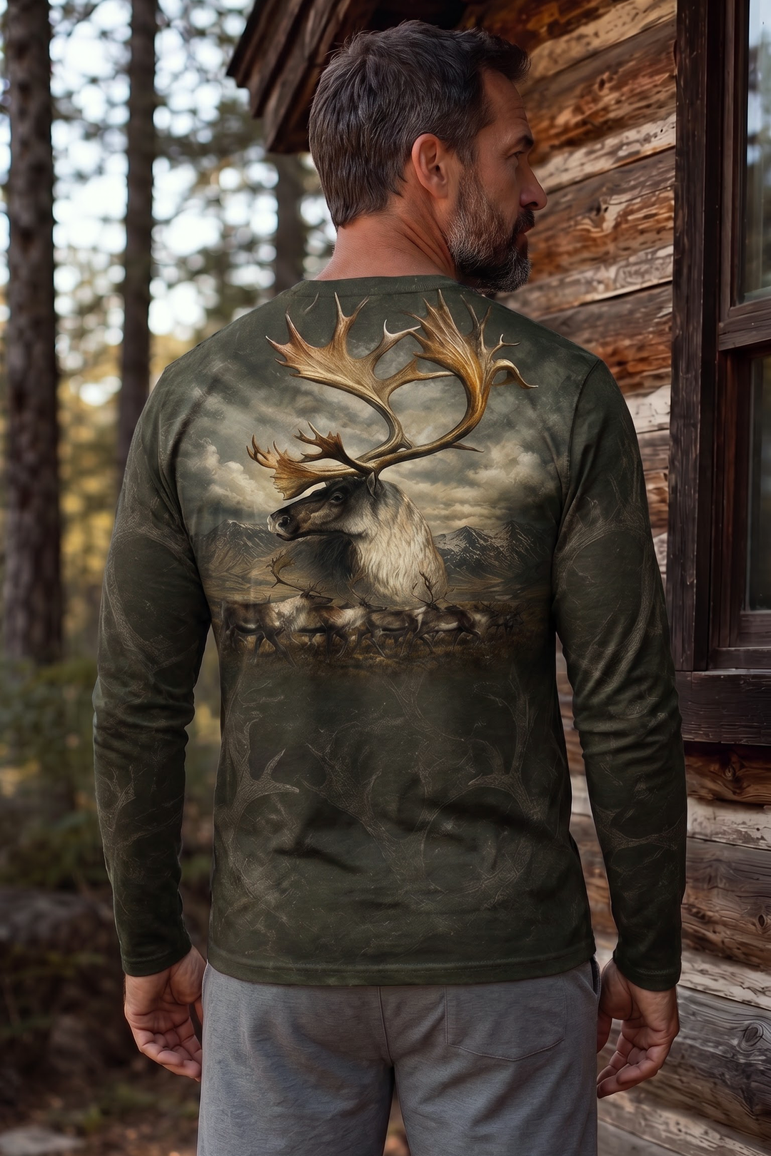 Performance Hunting Long Sleeve - Mountain Caribou Migration - TBT376 image 2