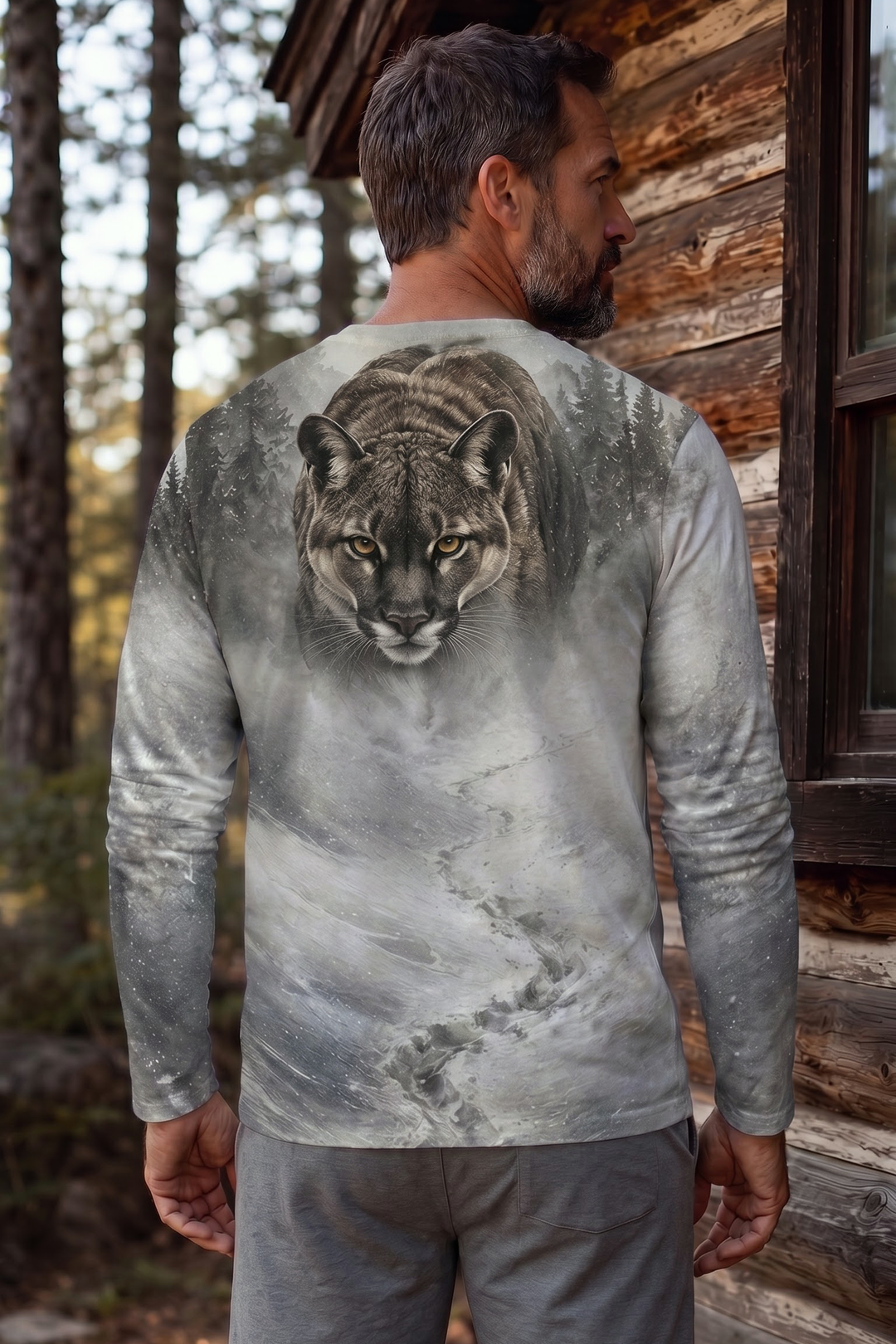 Performance Hunting Long Sleeve - Snow Ridge Cougar Track - TBT378 image 2