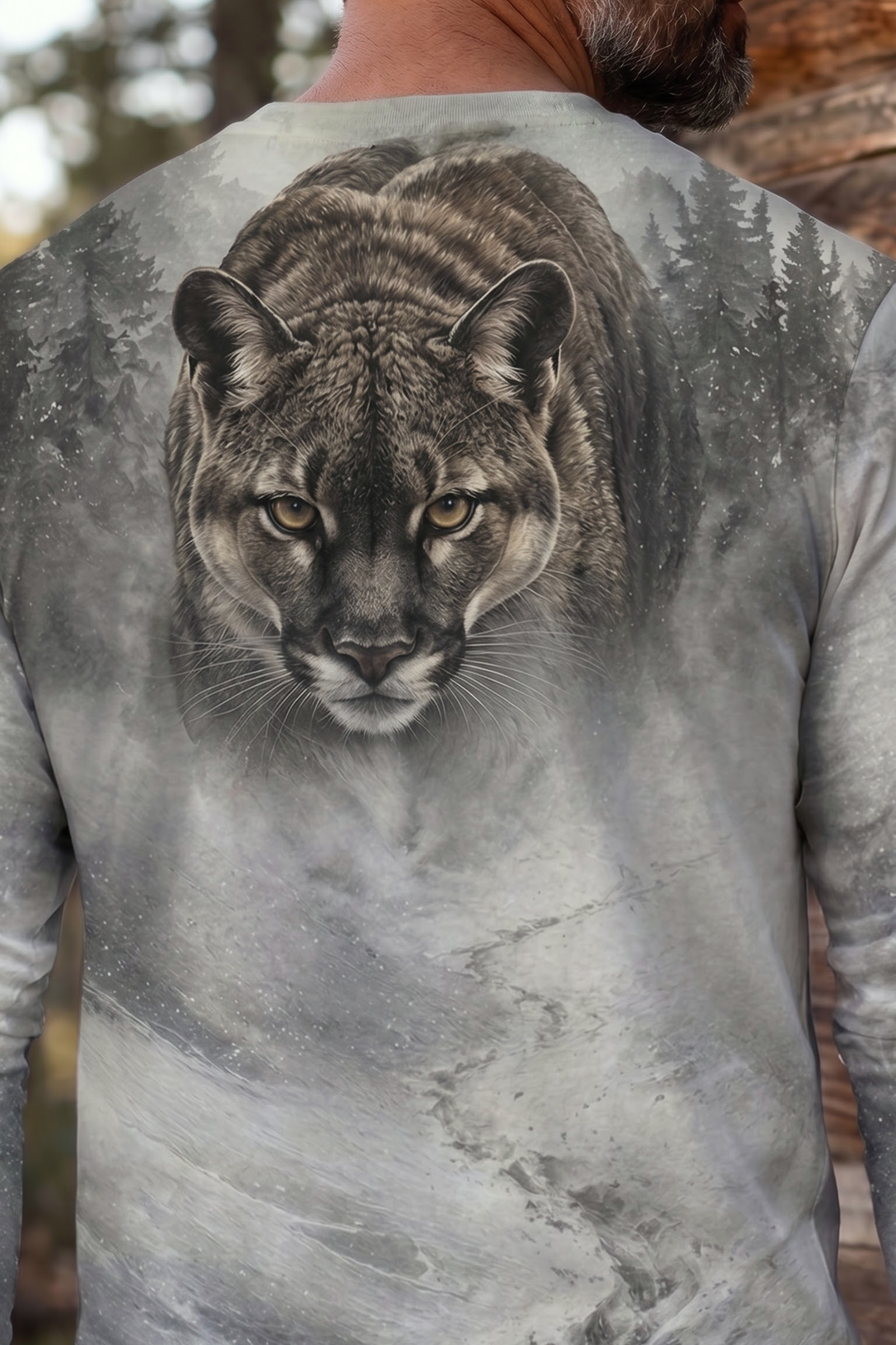 Performance Hunting Long Sleeve - Snow Ridge Cougar Track - TBT378 image 4