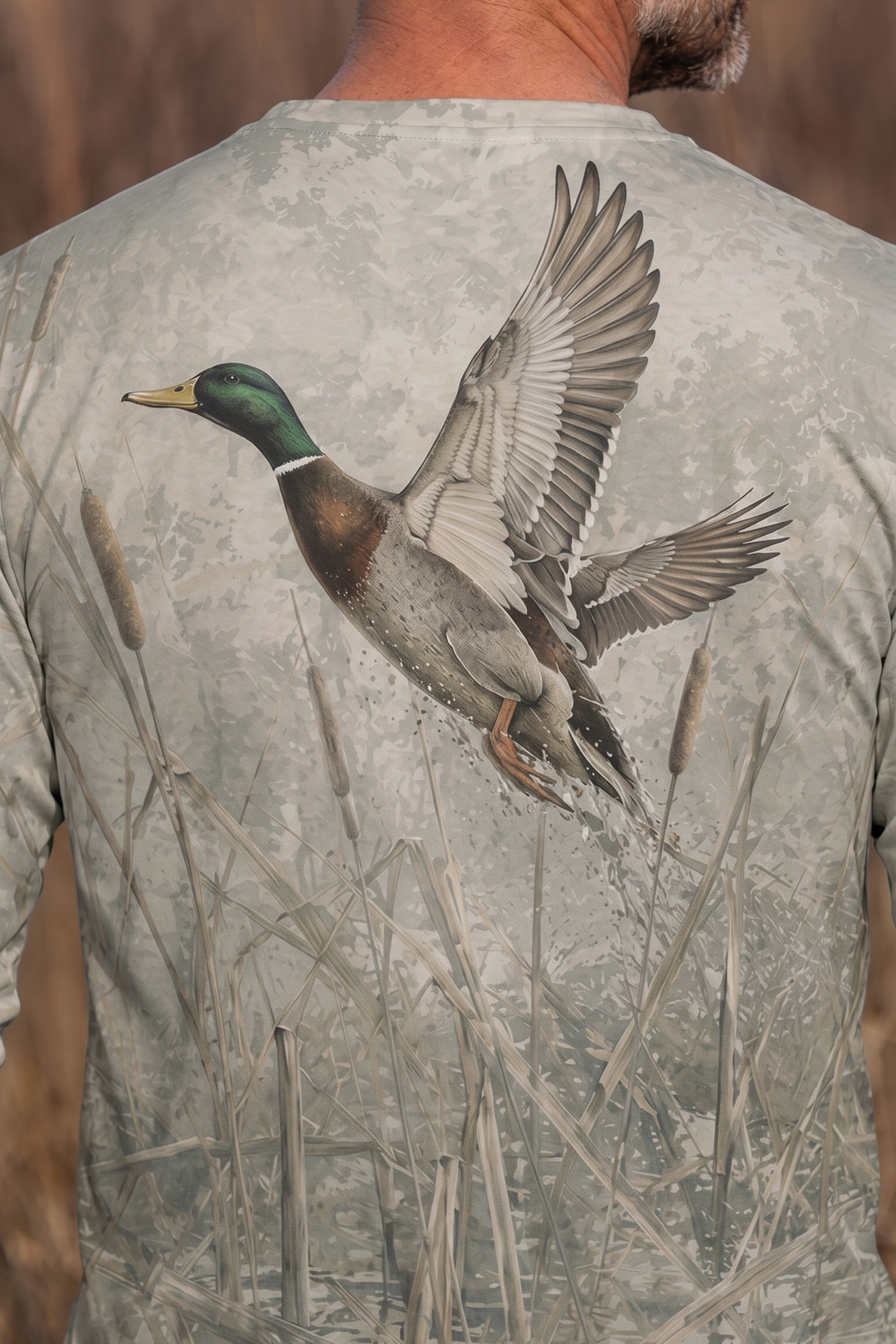 Performance Hunting Long Sleeve - Cattail Marsh Mallard Takeoff - TBT380 image 4