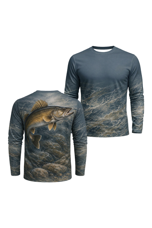 Performance Fishing Long Sleeve - Submerged Bed Walleye Rise - FSH809 image 1
