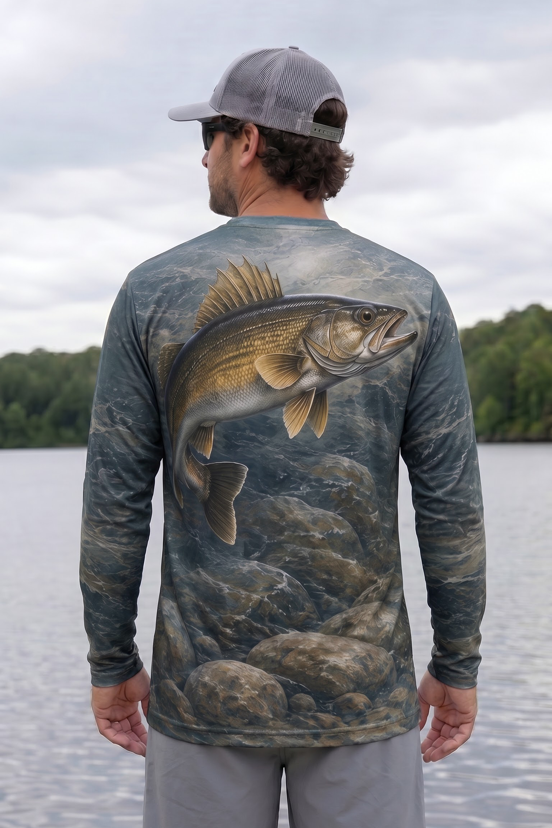 Performance Fishing Long Sleeve - Submerged Bed Walleye Rise - FSH809 image 2