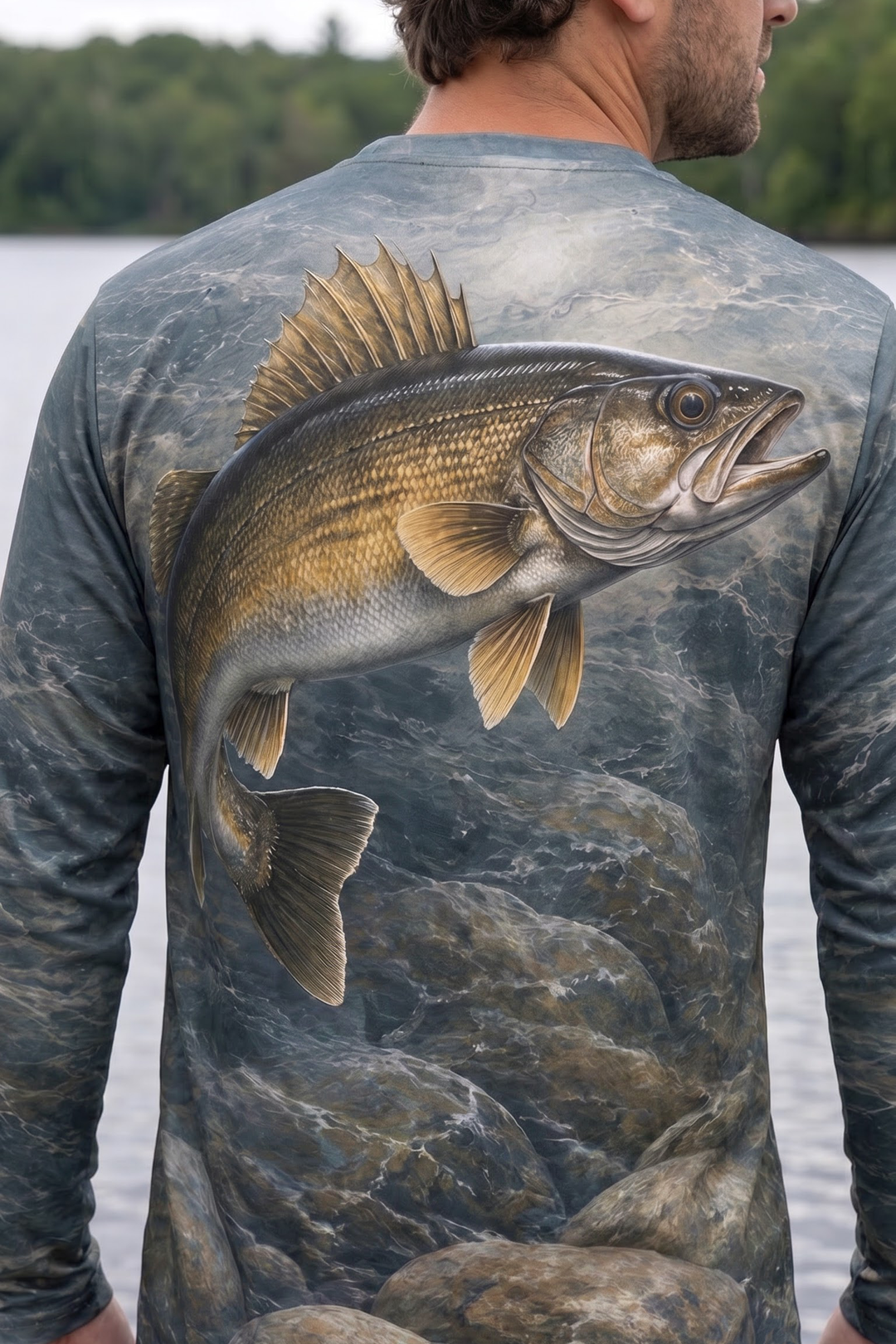 Performance Fishing Long Sleeve - Submerged Bed Walleye Rise - FSH809 image 4