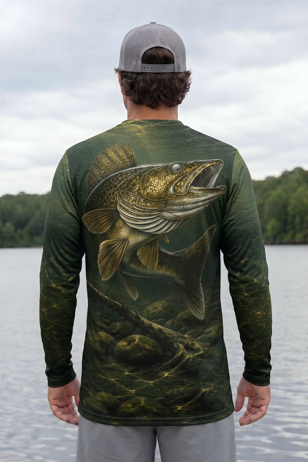 Performance Fishing Long Sleeve - Golden Timber Walleye Ambush - TBT387 image 2