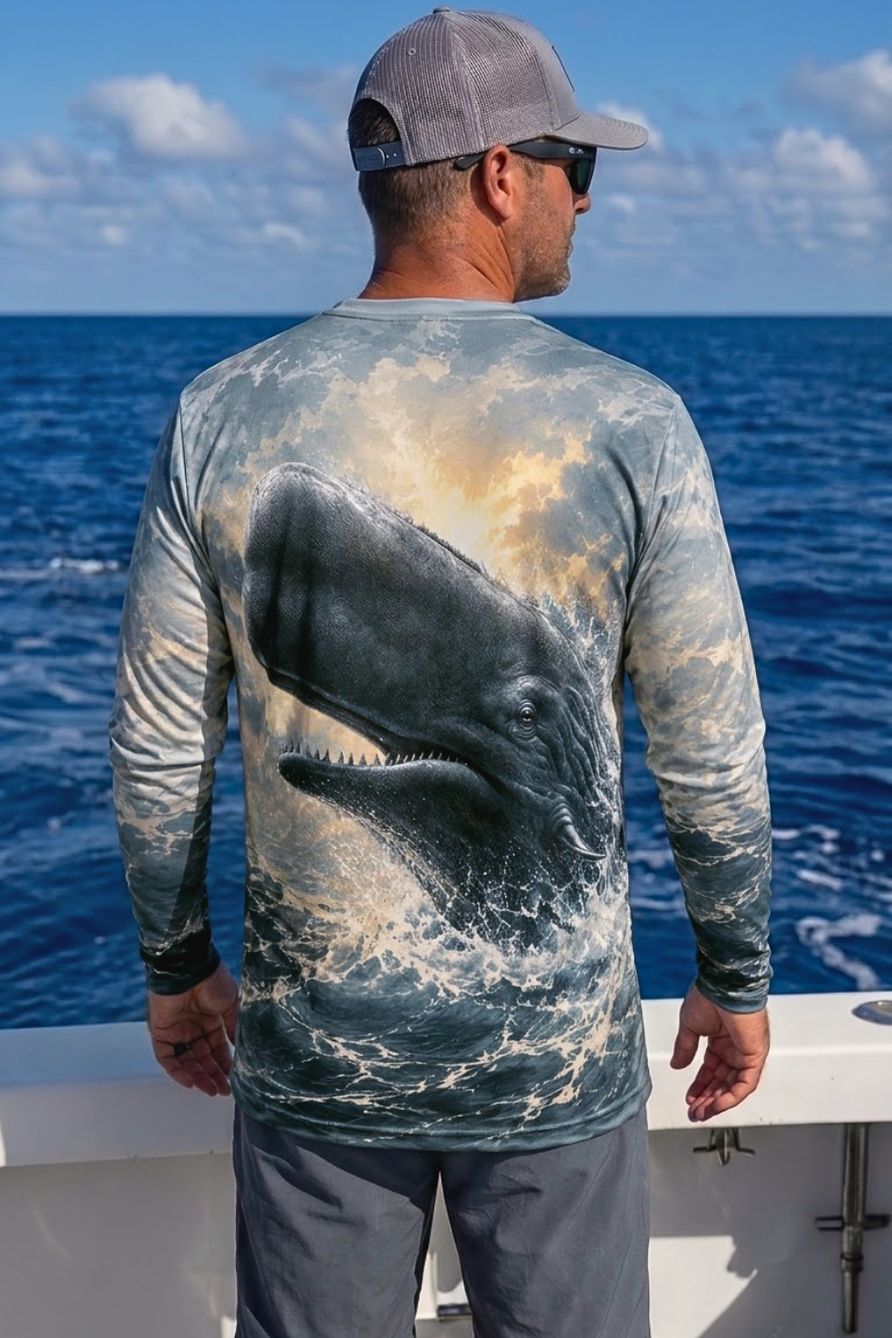 Performance Fishing Long Sleeve - Ocean Titan Sperm Whale Breach - TBT388 image 2