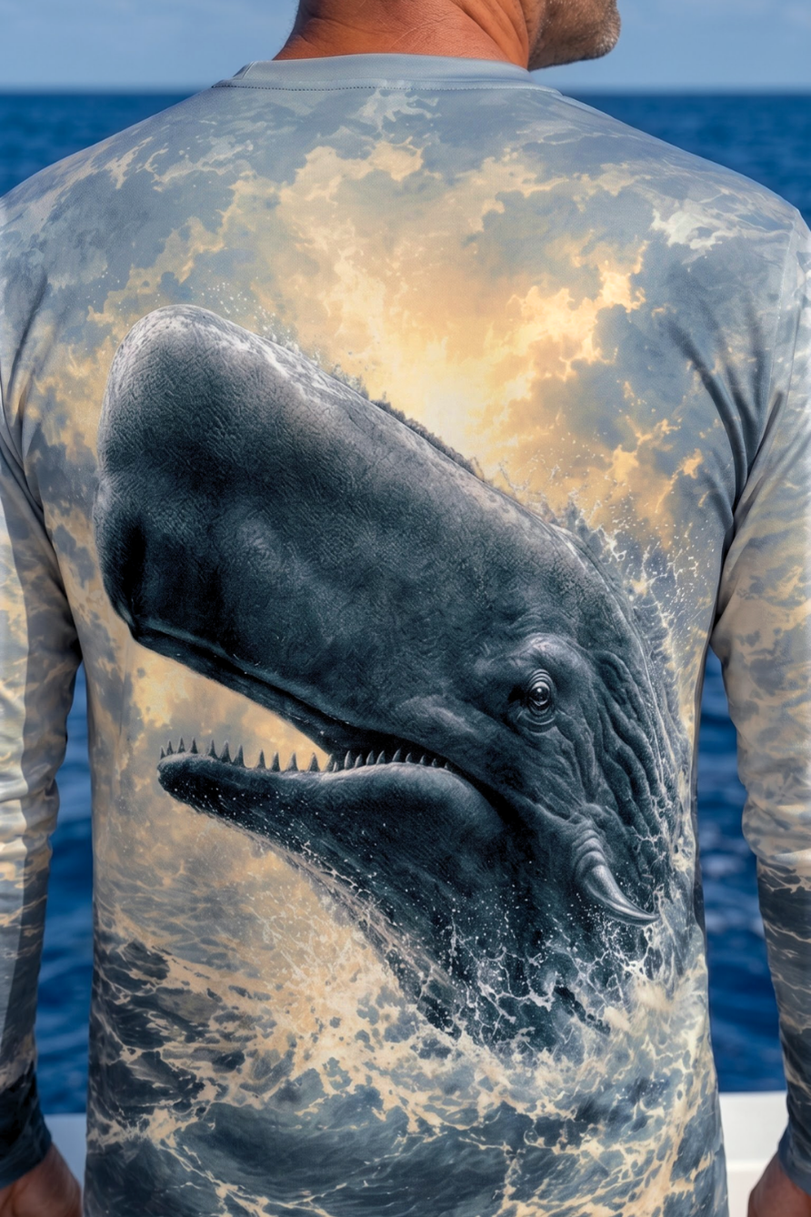Performance Fishing Long Sleeve - Ocean Titan Sperm Whale Breach - TBT388 image 4