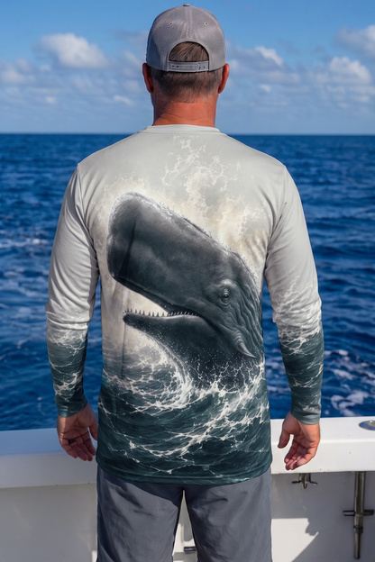 Performance Fishing Long Sleeve - Arctic Spray Sperm Whale Surge - TBT389 image 2