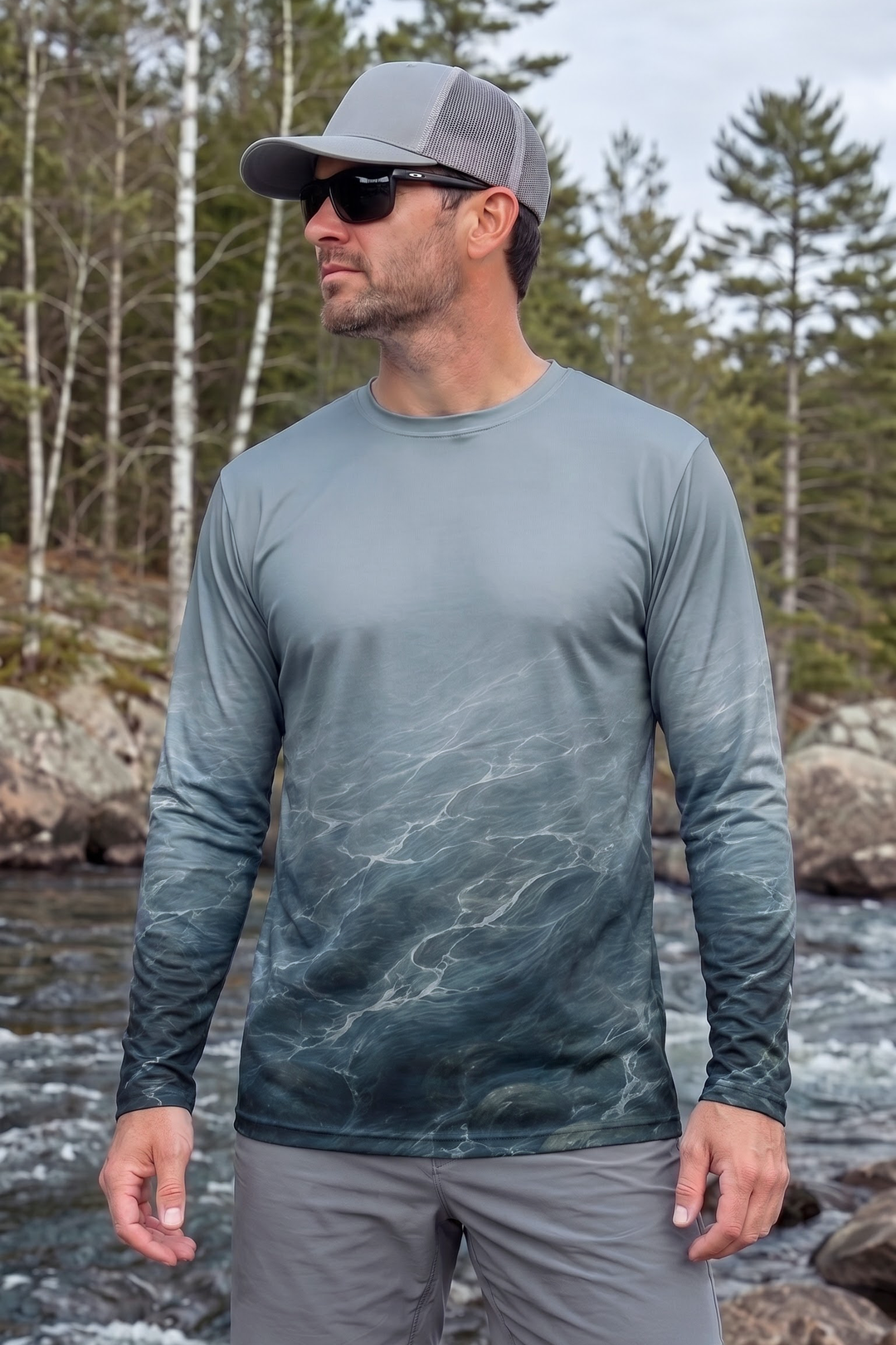 Performance Fishing Long Sleeve - Slate Water Brook Trout Hatch - TBT391 image 3