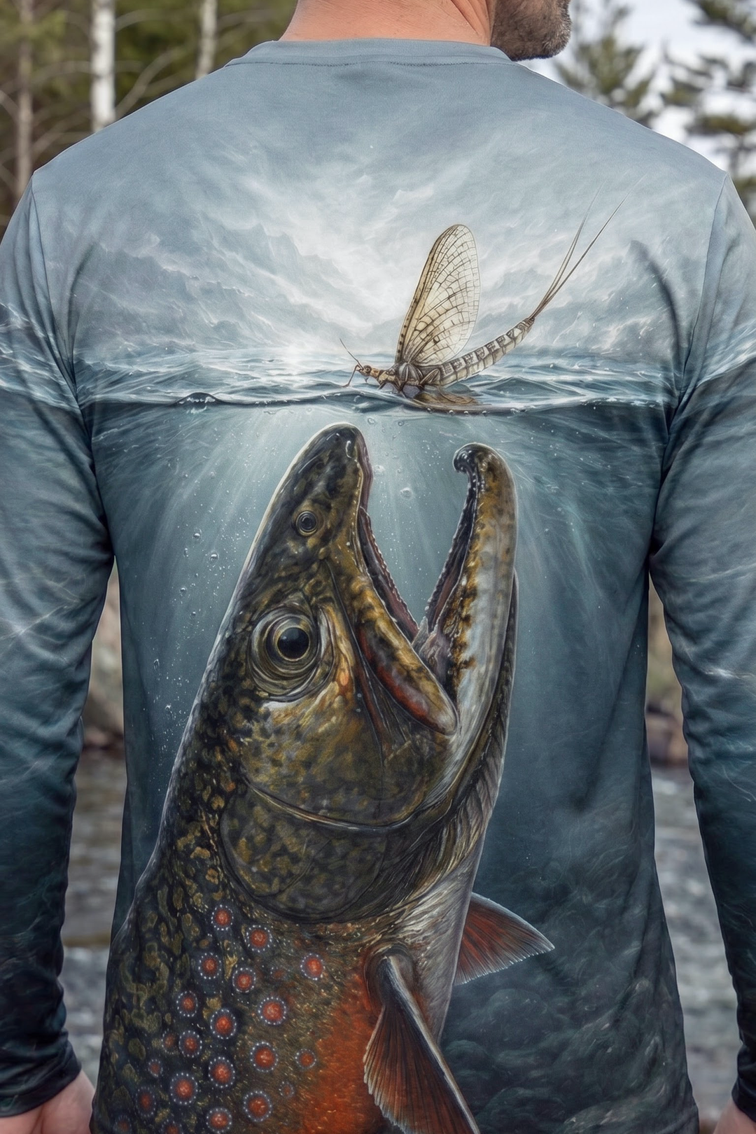 Performance Fishing Long Sleeve - Slate Water Brook Trout Hatch - TBT391 image 4