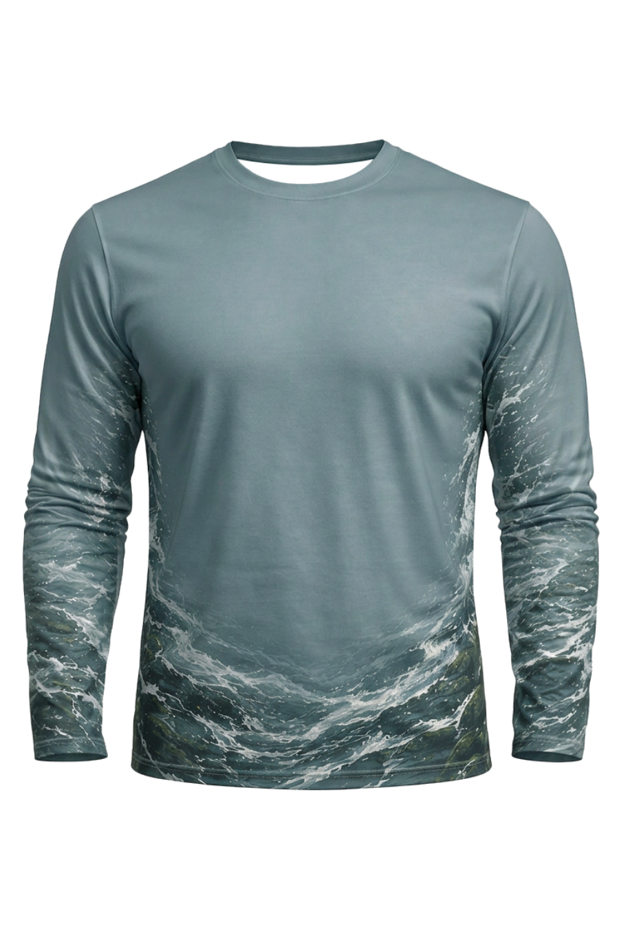 Performance Fishing Long Sleeve - Glacial Current King Chinook Leap - TBT392 image 6