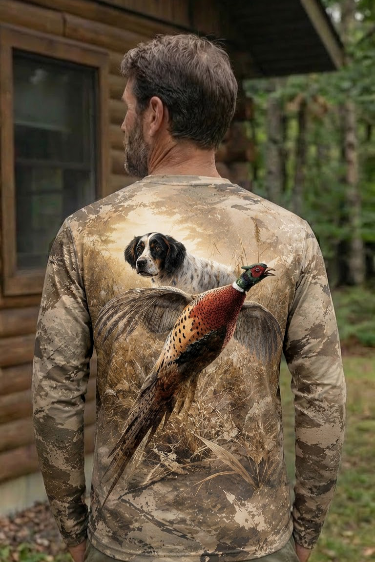 Performance Hunting Long Sleeve - Setter Field Pheasant Flush - ULS456K image 2