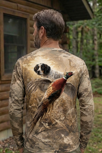 Performance Hunting Long Sleeve - Setter Field Pheasant Flush - ULS456K image 2