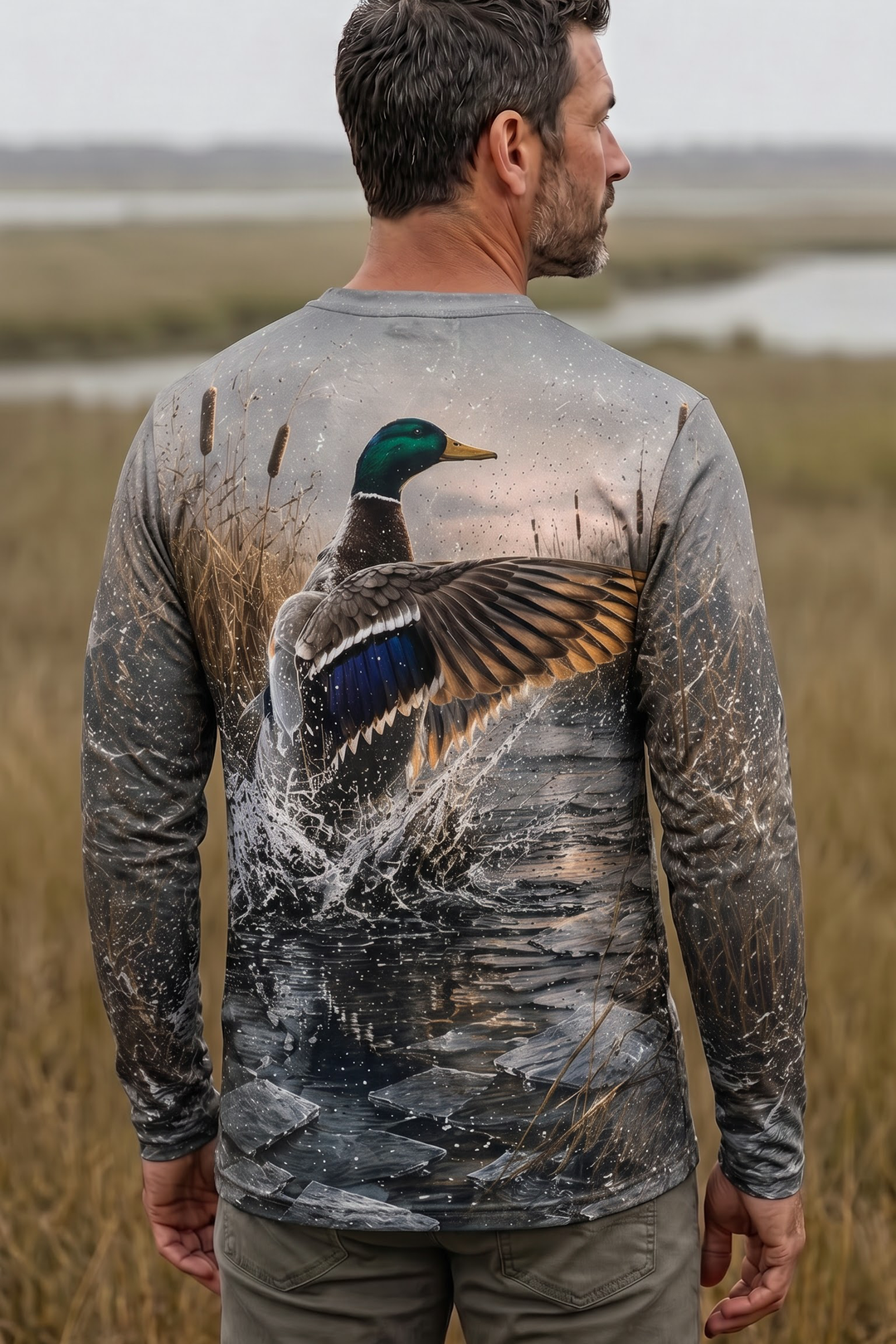 Performance Hunting Long Sleeve - Icy Marsh Mallard Splash - ULS476K image 2