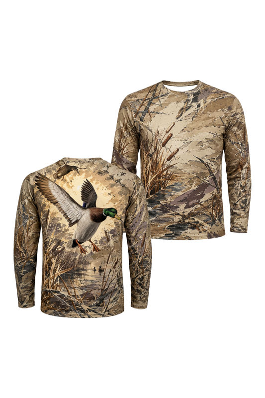 Performance Hunting Long Sleeve - Golden Cattail Mallard Descent - ULS477K image 1