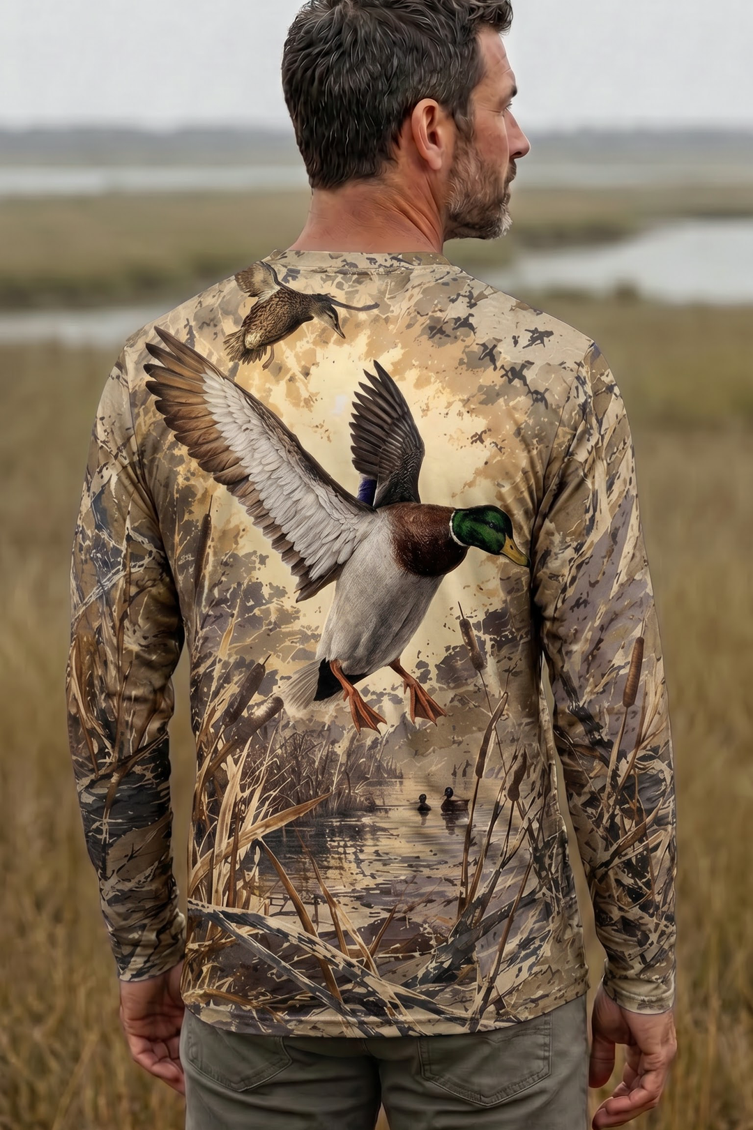 Performance Hunting Long Sleeve - Golden Cattail Mallard Descent - ULS477K image 2
