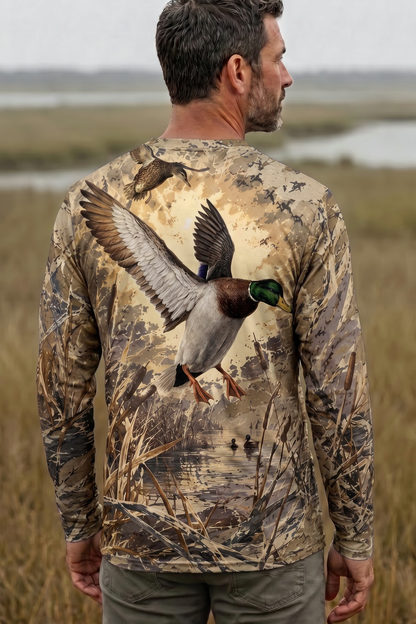 Performance Hunting Long Sleeve - Golden Cattail Mallard Descent - ULS477K image 2