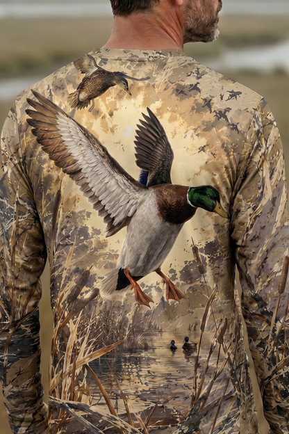 Performance Hunting Long Sleeve - Golden Cattail Mallard Descent - ULS477K image 4